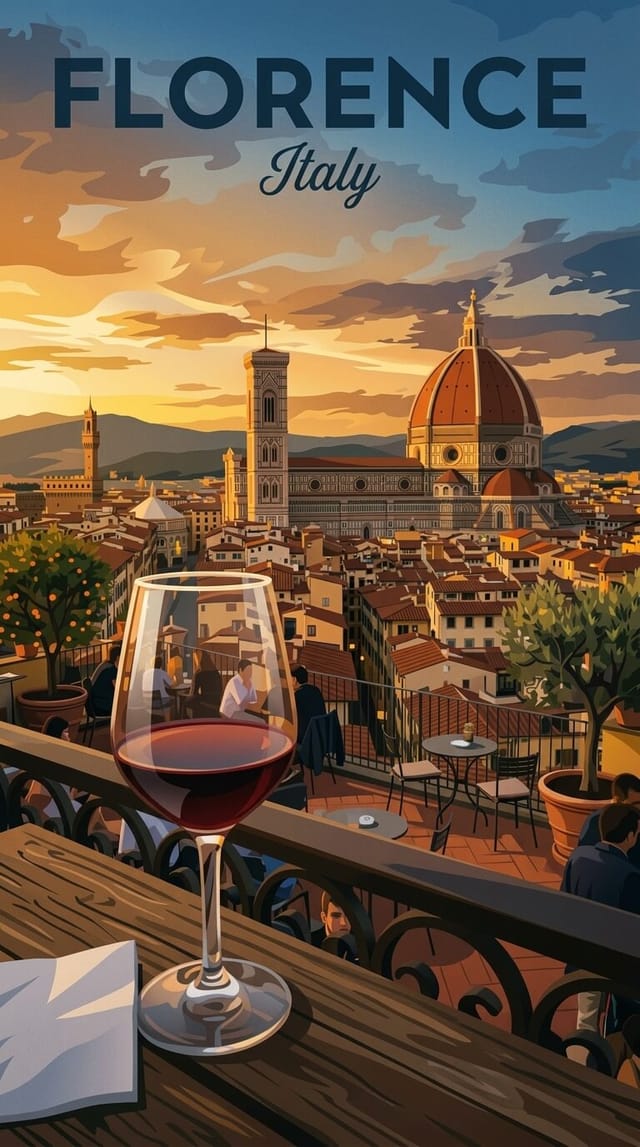 Florence mother's day gift personalized illustrated travel poster