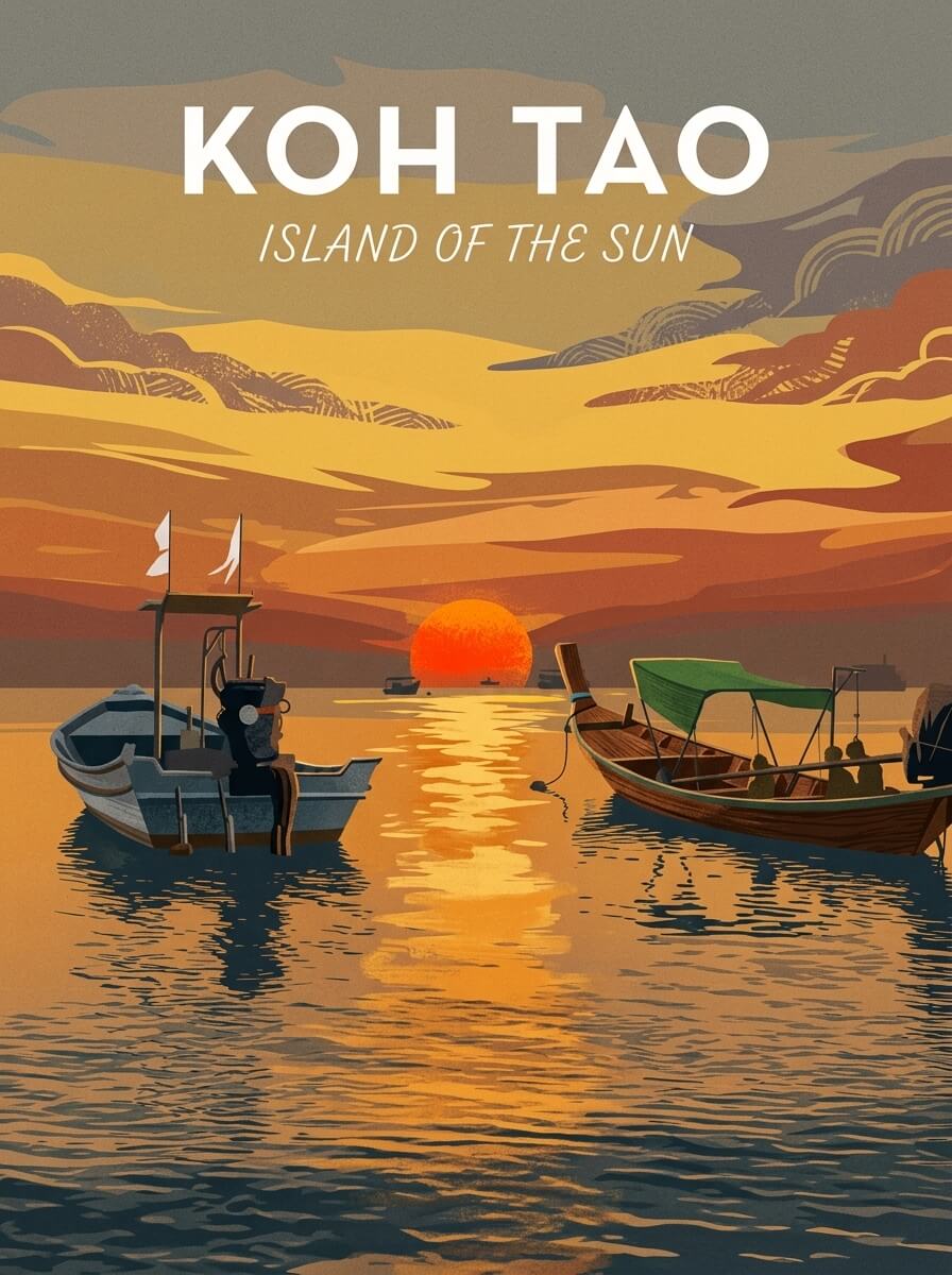 Koh Tao travel poster