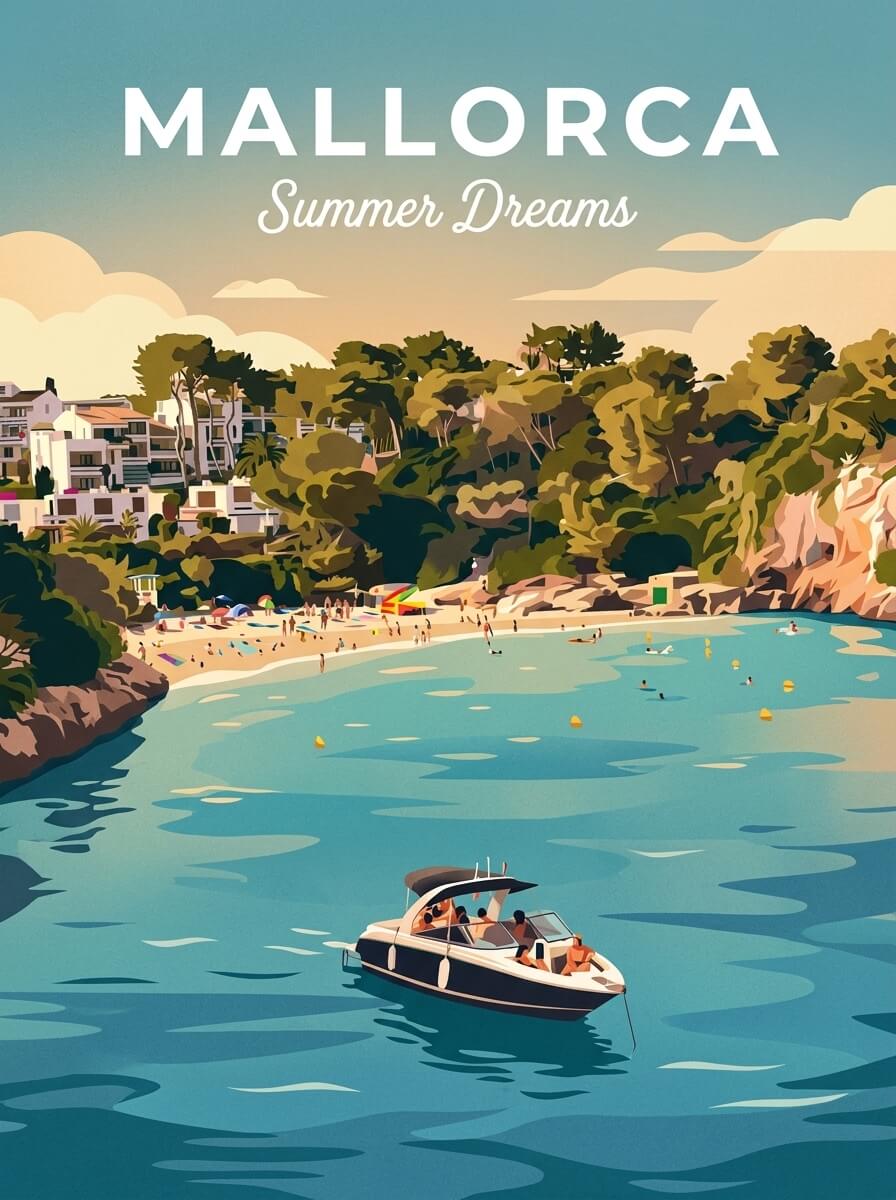 Mallorca travel poster