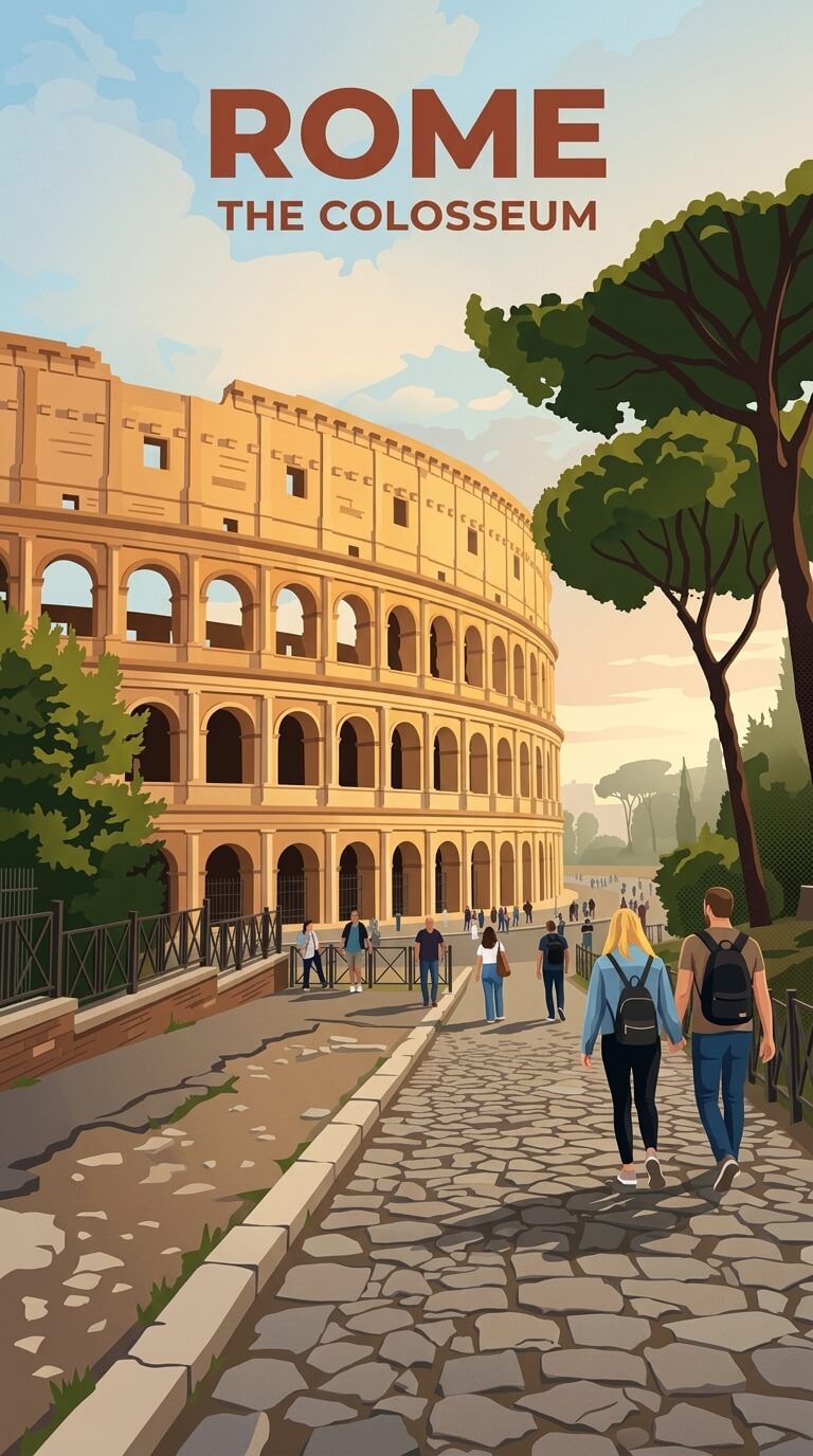 Rome travel poster